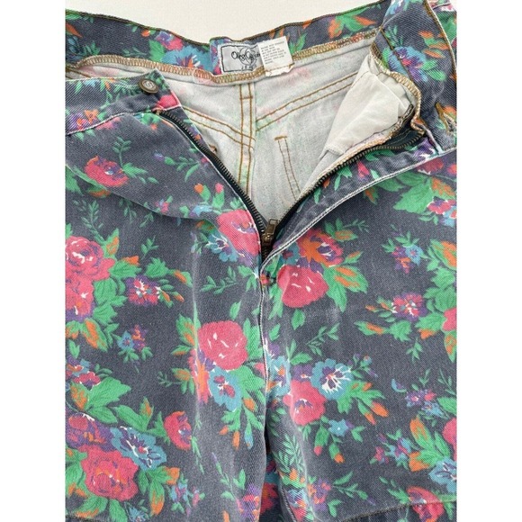 Vtg Oleg Cassani Denim Floral Shorts High Waist 90’s Hippie Size 14 Boho Barbie‍ - Picture 11 of 13